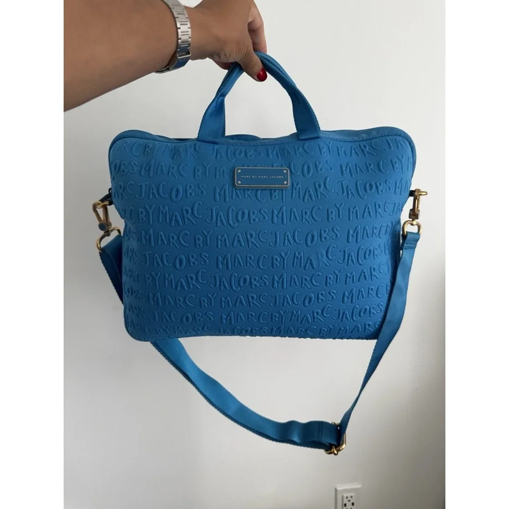 Marc Jacob's  Blue Laptop Bag‎ With Adjustable Strap